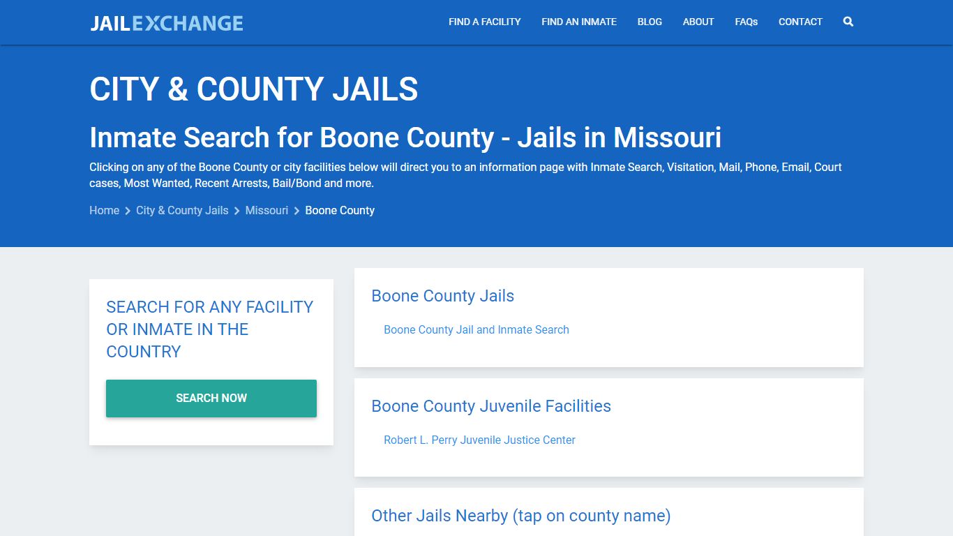 Inmate Search for Boone County | Jails in Missouri - Jail Exchange